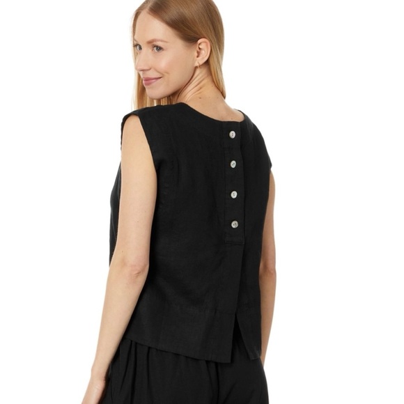 NWT SET Madewell black linen top Small and JCrew linen short size XS - Picture 2 of 7